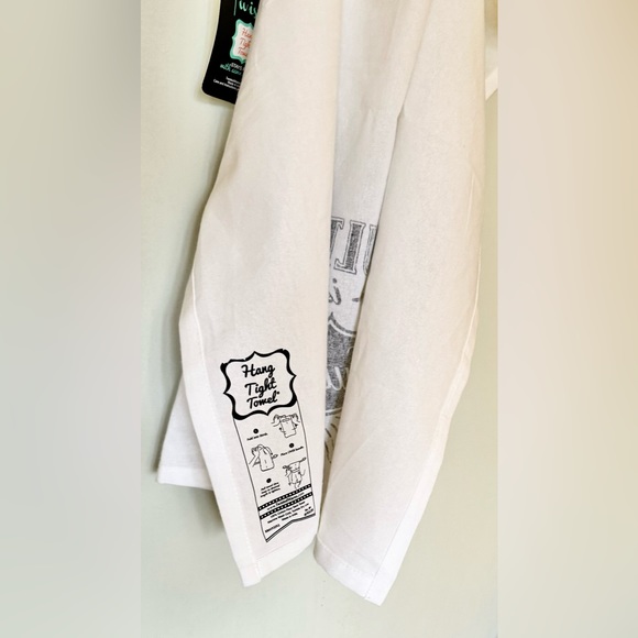 NWT Adulting is Bullshit Printed "Hang Tight" Kitchen Towel: White & Black - Picture 7 of 11